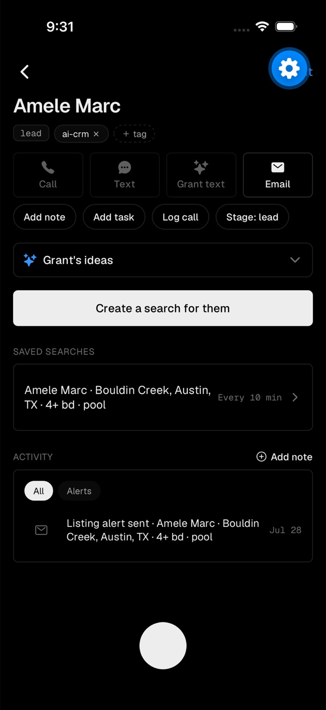 A contact's saved search firing instant alerts